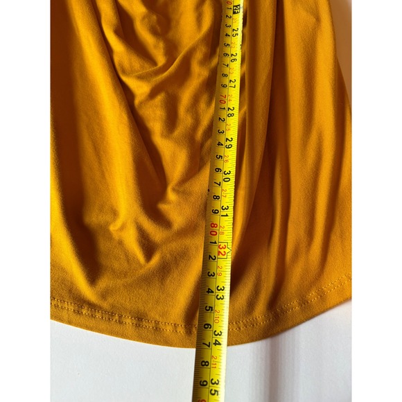 Pink Blush Maternity Golden Yellow Ruffle Off Shoulder Long Sleeve Dress Sz‎ S - Picture 6 of 8